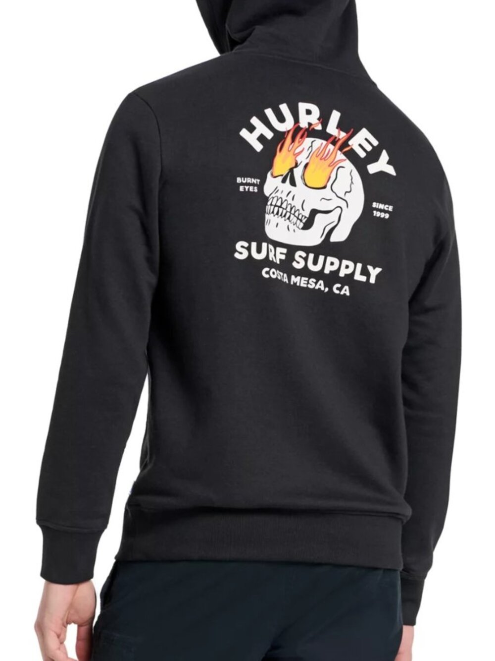 New! Hurley Fleece Hoodie Sweatshirt - Skull & Burnt Eyes - Men's XXL